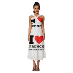 Sleeveless Cross Front Cocktail Midi Chiffon Dress 