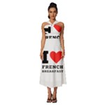 I love French breakfast  Sleeveless Cross Front Cocktail Midi Chiffon Dress