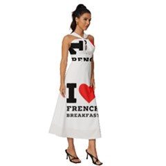 Sleeveless Cross Front Cocktail Midi Chiffon Dress 