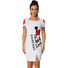 Fitted Knot Split End Bodycon Dress 