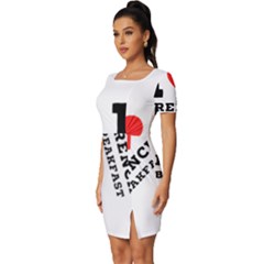 Fitted Knot Split End Bodycon Dress 