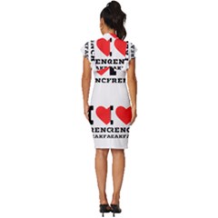 Vintage Frill Sleeve V-Neck Bodycon Dress 