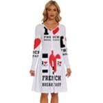 I love French breakfast  Long Sleeve Dress With Pocket