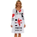 I love French breakfast  Long Sleeve Dress With Pocket