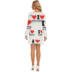 Long Sleeve Waist Tie Ruffle Velvet Dress 