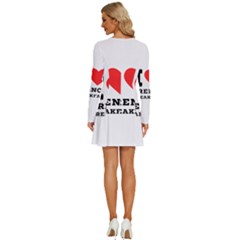 Long Sleeve Deep V Mini Dress  