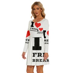 Long Sleeve Wide Neck Velvet Dress 