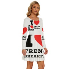 Long Sleeve Wide Neck Velvet Dress 