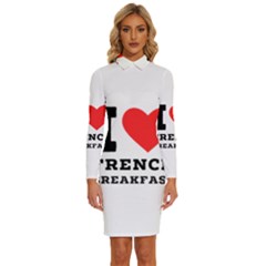 Long Sleeve Shirt Collar Bodycon Dress 