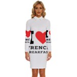 I love French breakfast  Long Sleeve Shirt Collar Bodycon Dress