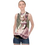 Cute Adorable Victorian Gothic Girl 14 High Neck Satin Top