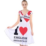 I love English breakfast  Cap Sleeve Front Wrap Midi Dress