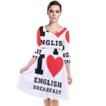 I love English breakfast  Quarter Sleeve Waist Band Dress