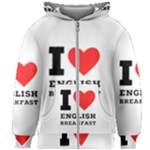 I love English breakfast  Kids  Zipper Hoodie Without Drawstring