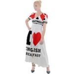 I love English breakfast  Button Up Short Sleeve Maxi Dress