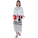 I love English breakfast  Maxi Satin Kimono