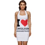 I love English breakfast  Sleeveless Wide Square Neckline Ruched Bodycon Dress