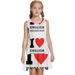 I love English breakfast  Kids  Sleeveless Tiered Mini Dress