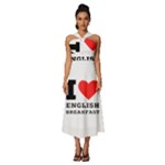 I love English breakfast  Sleeveless Cross Front Cocktail Midi Chiffon Dress