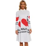 I love English breakfast  Long Sleeve Shirt Collar A-Line Dress