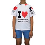 I love American breakfast Kids  Short Sleeve Swimwear
