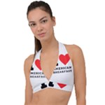 I love American breakfast Halter Plunge Bikini Top