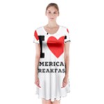 I love American breakfast Short Sleeve V-neck Flare Dress