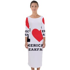Quarter Sleeve Midi Bodycon Dress 