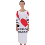 I love American breakfast Quarter Sleeve Midi Bodycon Dress