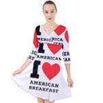 I love American breakfast Quarter Sleeve Front Wrap Dress