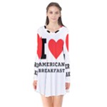 I love American breakfast Long Sleeve V-neck Flare Dress