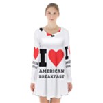 I love American breakfast Long Sleeve Velvet V-neck Dress