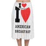 I love American breakfast Velvet Flared Midi Skirt