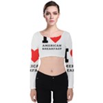 I love American breakfast Velvet Long Sleeve Crop Top