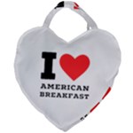 I love American breakfast Giant Heart Shaped Tote