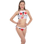 I love American breakfast Cross Front Halter Bikini Set