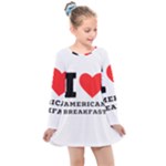 I love American breakfast Kids  Long Sleeve Dress