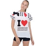 I love American breakfast Ruffle Collar Chiffon Blouse