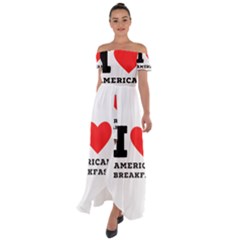 Off Shoulder Open Front Chiffon Dress 