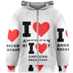 I love American breakfast Kids  Zipper Hoodie Without Drawstring