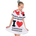 I love American breakfast Kids  Short Sleeve Shirt Dress