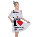 I love American breakfast Kids  Shoulder Cutout Chiffon Dress