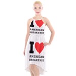 I love American breakfast High-Low Halter Chiffon Dress 