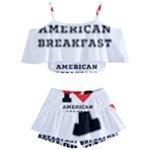 I love American breakfast Kids  Off Shoulder Skirt Bikini