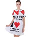 I love American breakfast Short Sleeve Shoulder Cut Out Dress 