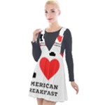 I love American breakfast Plunge Pinafore Velour Dress