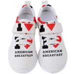 I love American breakfast Women s Velcro Strap Shoes