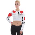 I love American breakfast Long Sleeve Cropped Velvet Jacket