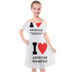 I love American breakfast Kids  Cut Out Shoulders Chiffon Dress