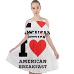 I love American breakfast Cut Out Shoulders Chiffon Dress